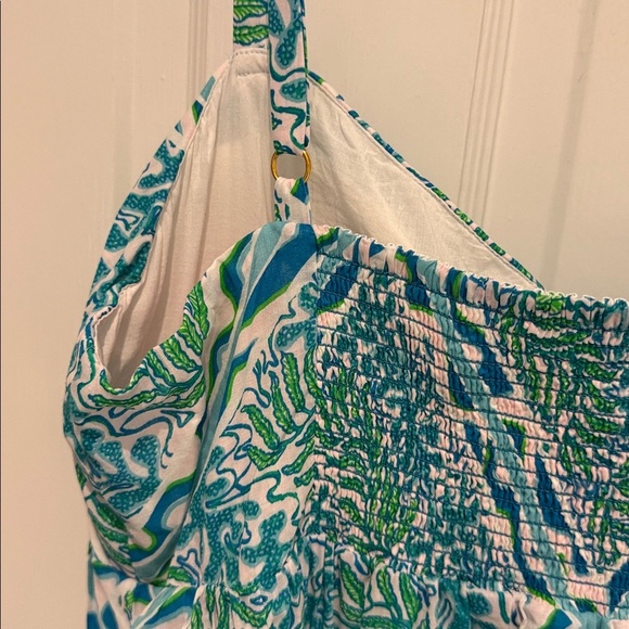 🌴 Lilly Pulitzer Hiedi Cotton Maxi Dress 💙💚 Size 14 so so pretty! ☀️☀️ - Picture 6 of 13